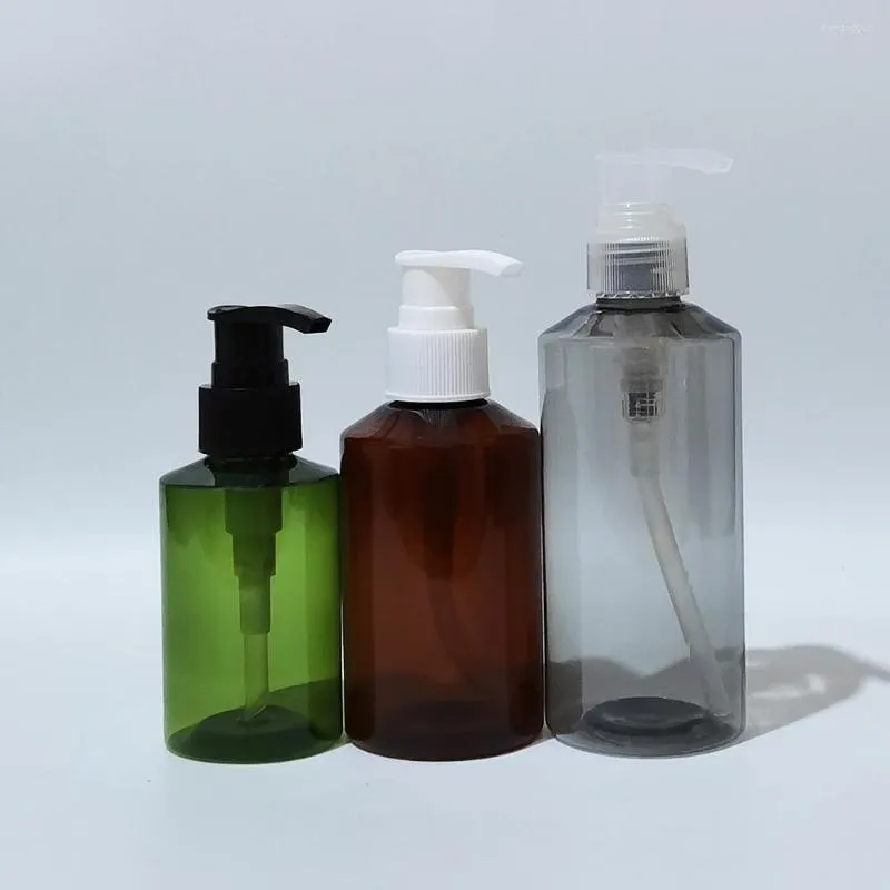 Storage Bottles 30pcs 100ml 150ml 200ml Empty Plastic Gray Green Brown Dispenser Liquid Soap Cosmetics Container For Shampoo Shower Gel