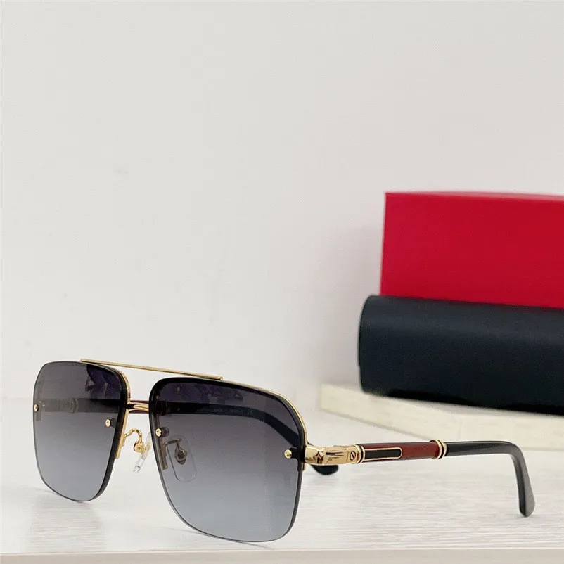 Neue quadratische Sonnenbrille mit modischem Design, 0358S, randloser Metallrahmen, klassischer, einfacher und beliebter Stil, vielseitige Outdoor-UV400-Schutzbrille