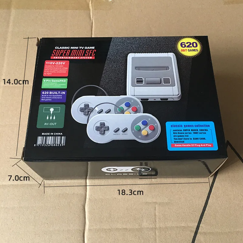 Newest Nostalgic Host Mini Classic Retro Game Players 8 Bit 620 TV Video Game Console For SNES Games Consoles With Double Gaming Controllers