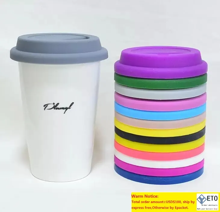 9cm Silicone Cup Lid AntiDust Tea Cover Coffee Mug Lid Milk Tea Cups Cover Seal Lids