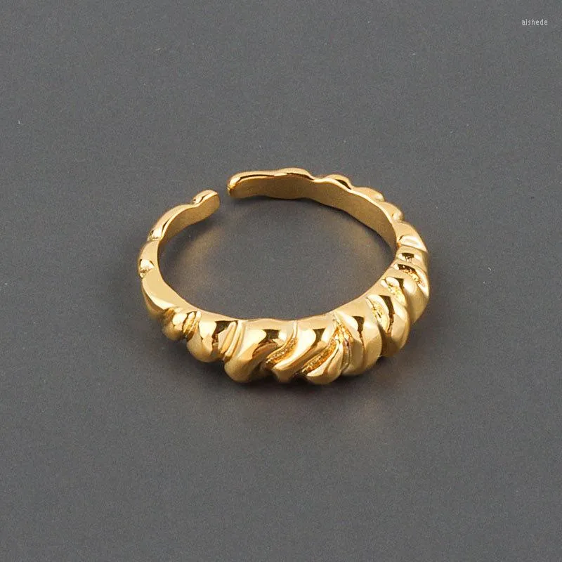 Wedding Rings Jieurery Ins Style Vintage Gold Color Round Chains For Women Men Men Lover Finger Ring Minimalistische sieraden Boho Groothandel