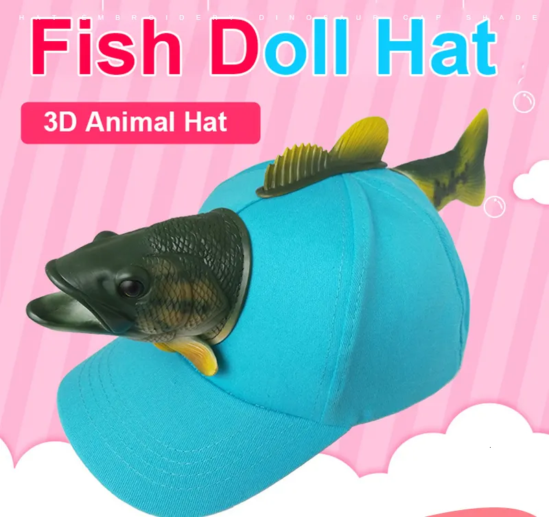 Trendy Apparel Shop 3D Bass Fish Front Back Funny Animal Costume Baseball  Cap