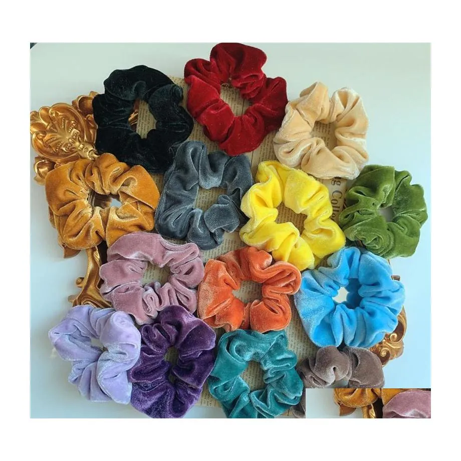Hair Accessories Girls Veet Scrunchies Headwear Elastic Rubber Hairband Women Hairs Rope Holder 20Pcs Drop Delivery Products Dhnli