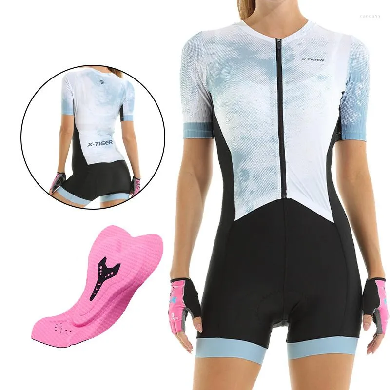 Racing Jackets X-Tiger Cycling Jumpsuit Damesfiets Jersey Pak Sport Swear Road Bike Mountain Bike Clothing Skinsuit op korte mouwen