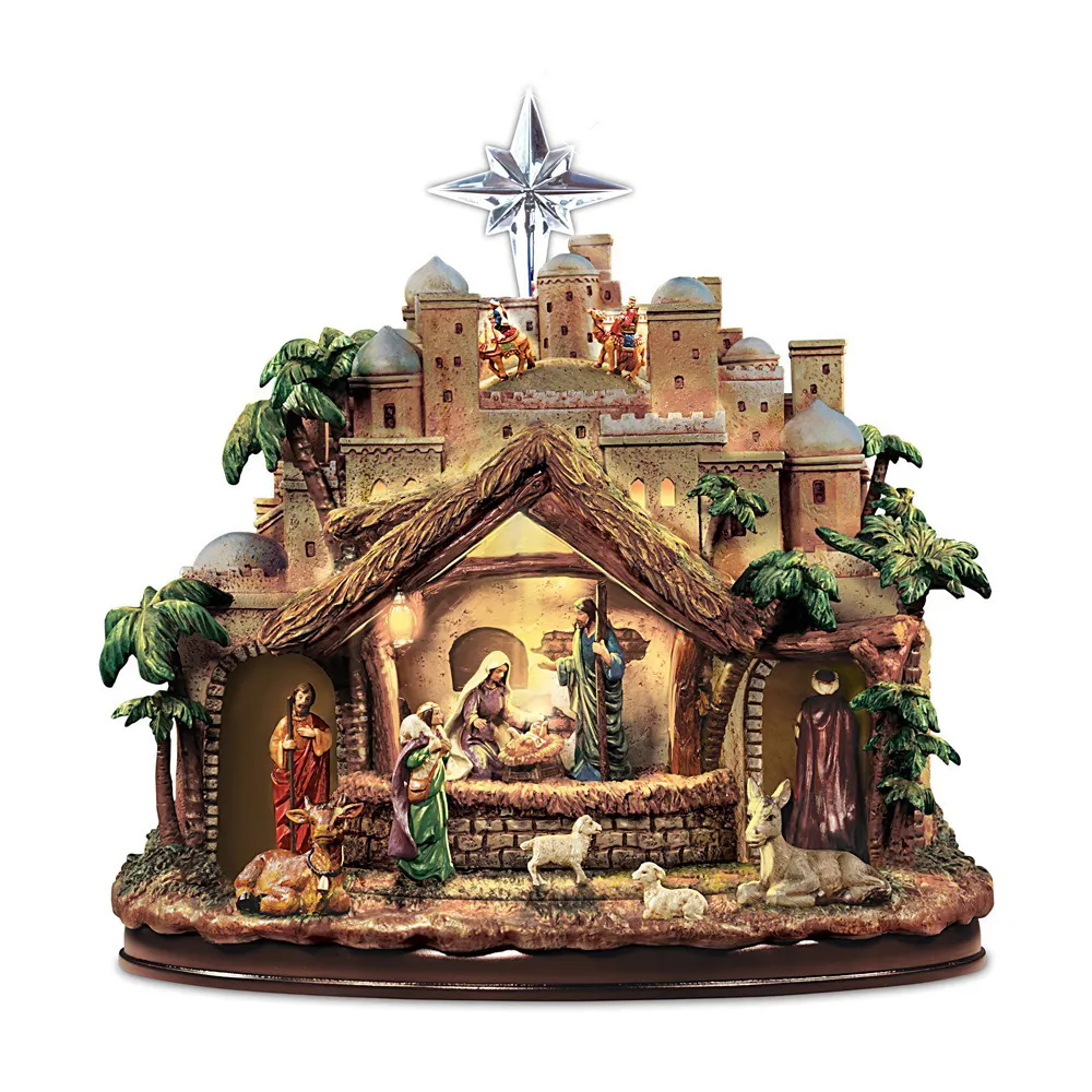 Obiekty dekoracyjne figurki Świętowanie Jego nieskończonej miłości Jezus Narodzinna historia naklejka na ścianę dekoracja szkła inspirowana Thomasem Kinkade 230314