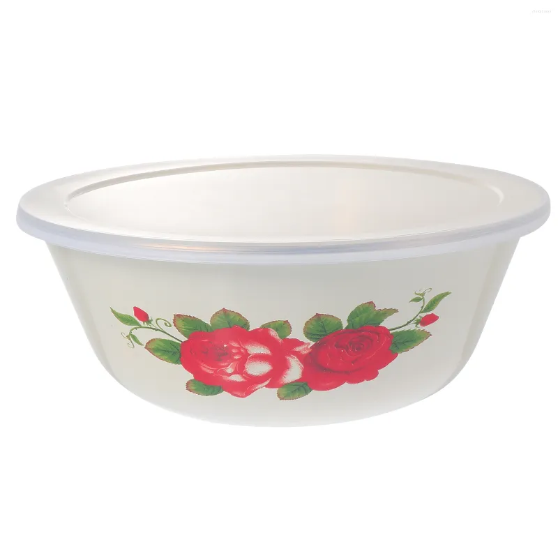 Bowls Bowl Mixing Enamel Basin Storage Ceramicsalad Enamelware Soup Pot Lidsfruit Container Vintagenesting Serving Cooking