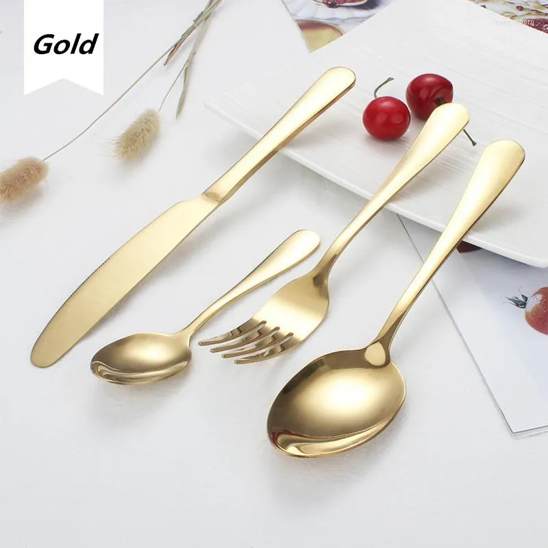 Dinnerware Sets Stainless Steel Cutlery Set Golden 24 Piece Tableware Kitchen Fork Knife Spoon Dinner