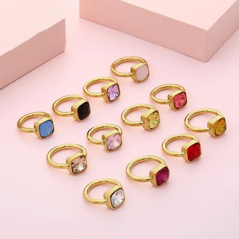 クラスターリング女性用ゴールドシルバーステンレススチールバギューウェディングバンドFemme Anillos Jewelry AccessoryScruster