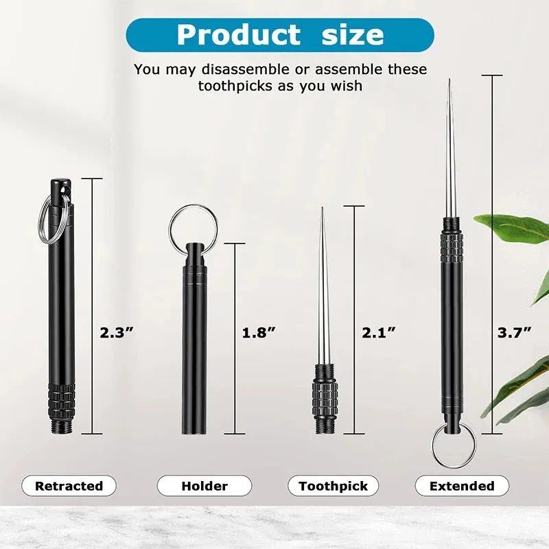 Outdoor EDC Portable Multi-Purpose Toothpick Bottle Fruit Fork Camping Tool Toothpick Tube