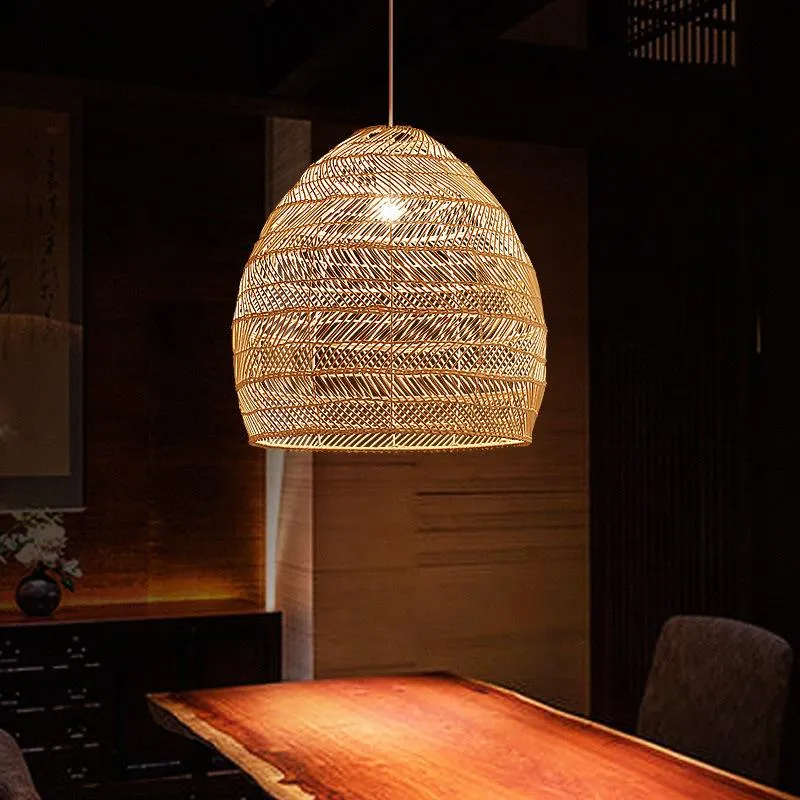 Lampy wiszące japoński styl LED retro żyrandol ogród Rattan Lubaż w restauracji sklep odzieży Zen herbata dekoracyjna oświetlenie