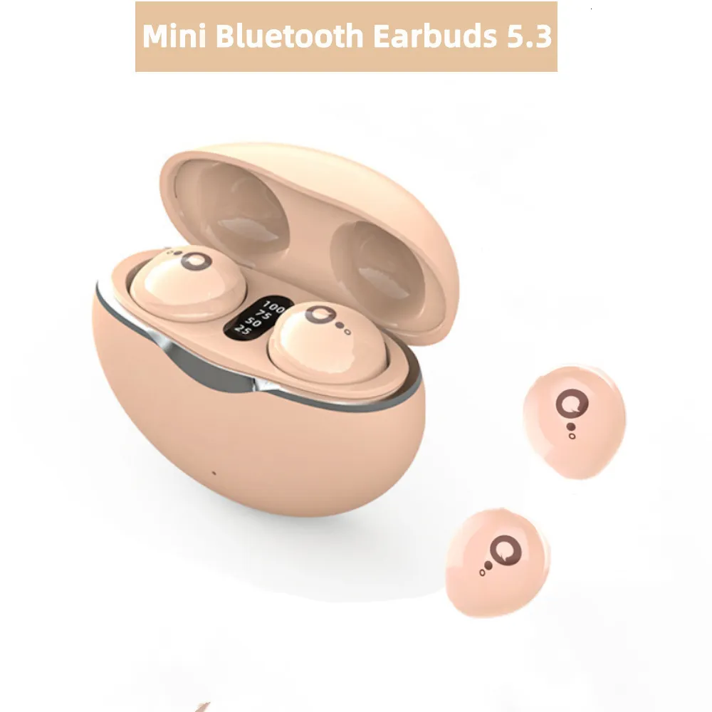 Cell Phone Earphones Mini Invisible Headphones Bluetooth 5.3 True Wireless In-Ear Earphones Gaming HIFI Stereo Noise Reduction Earbuds for Smartphone 230314