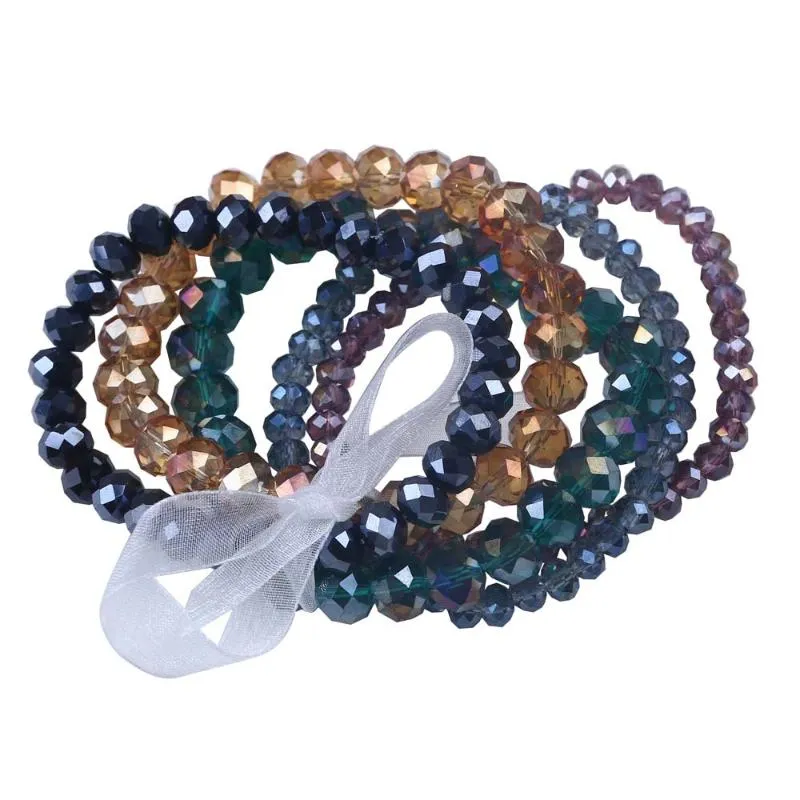 Strand Beaded Strands Women Girl Jewelry Crystal Charming Bracelet Multi Colors For Party Or GiftsBeaded BeadedBeaded