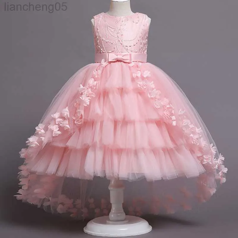 Robes de fille Nouvelle robe de princesse en dentelle de bébé de haute qualité pour fille élégante robe de fête d'anniversaire robe de fille vêtements de noël de bébé fille 3-12 ans W0314