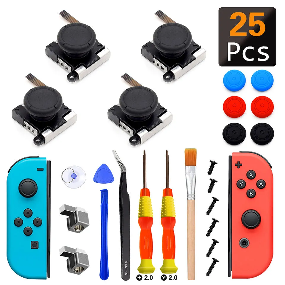 Controller vervanging Reparatieonderdelen 3D Analoge duimstok voor Nintend Switch NS Joystick Grips Vervangingscontroller Kit