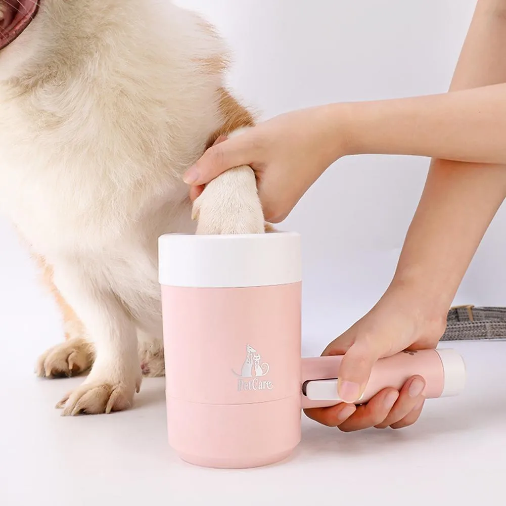 Nettoyeur De Pattes Pour Chien - Tasse Lavante Portable Avec Brosse Douce - Pour Retirer Boue Et Saletés Rapidement