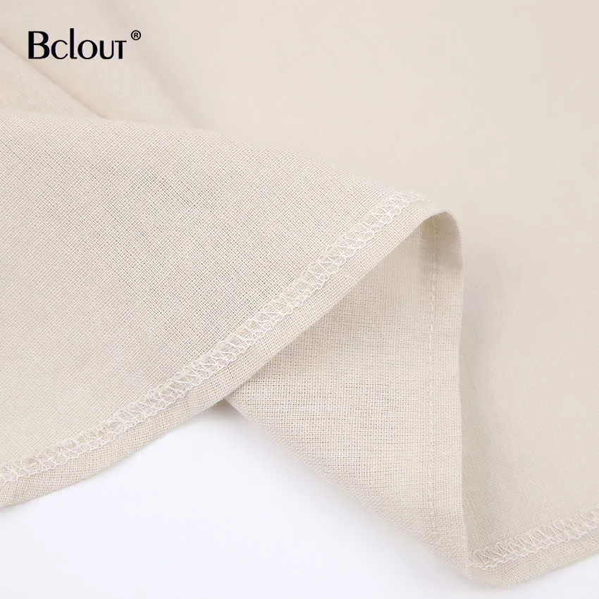 Women's Two Piece Pants Bclout Summer Khaki Linen Pants Sets Women 2 Pieces  Outfits Long Sleeve Loose Blouses Fashion Elastic Waist Wide Leg Pants