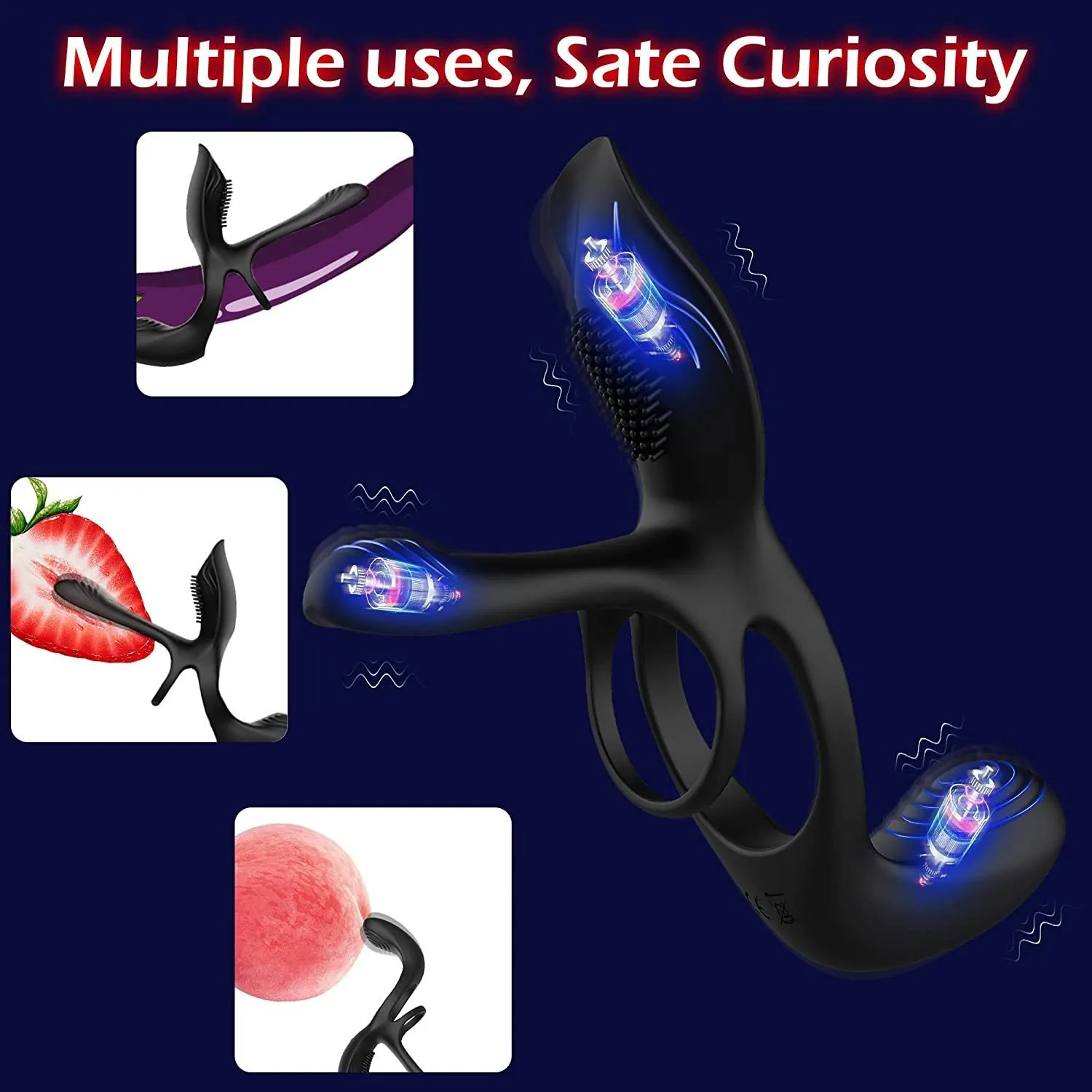 Vibrating Penis Ring, Remote Control 3 in 1 Silicone Rings with 10  Vibration Modes G-Spot & Clitoral Stimulator, Couple Vibrator Rechargeable