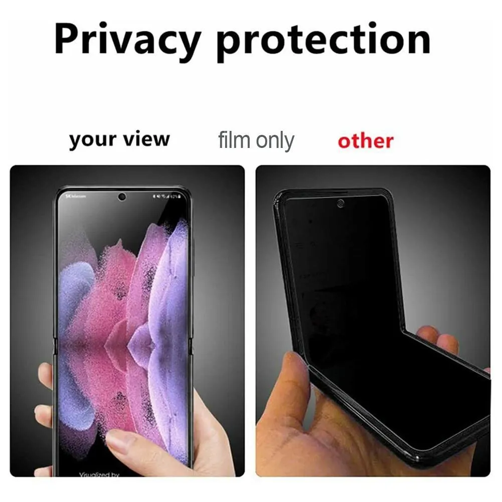 Samsung Galaxy Z Flip 3 5G için 5G Katlanabilir Anti-Paping Tam Kapak Hidrojel Film Gizlilik Koruma Telefon Ekran Koruyucu Film