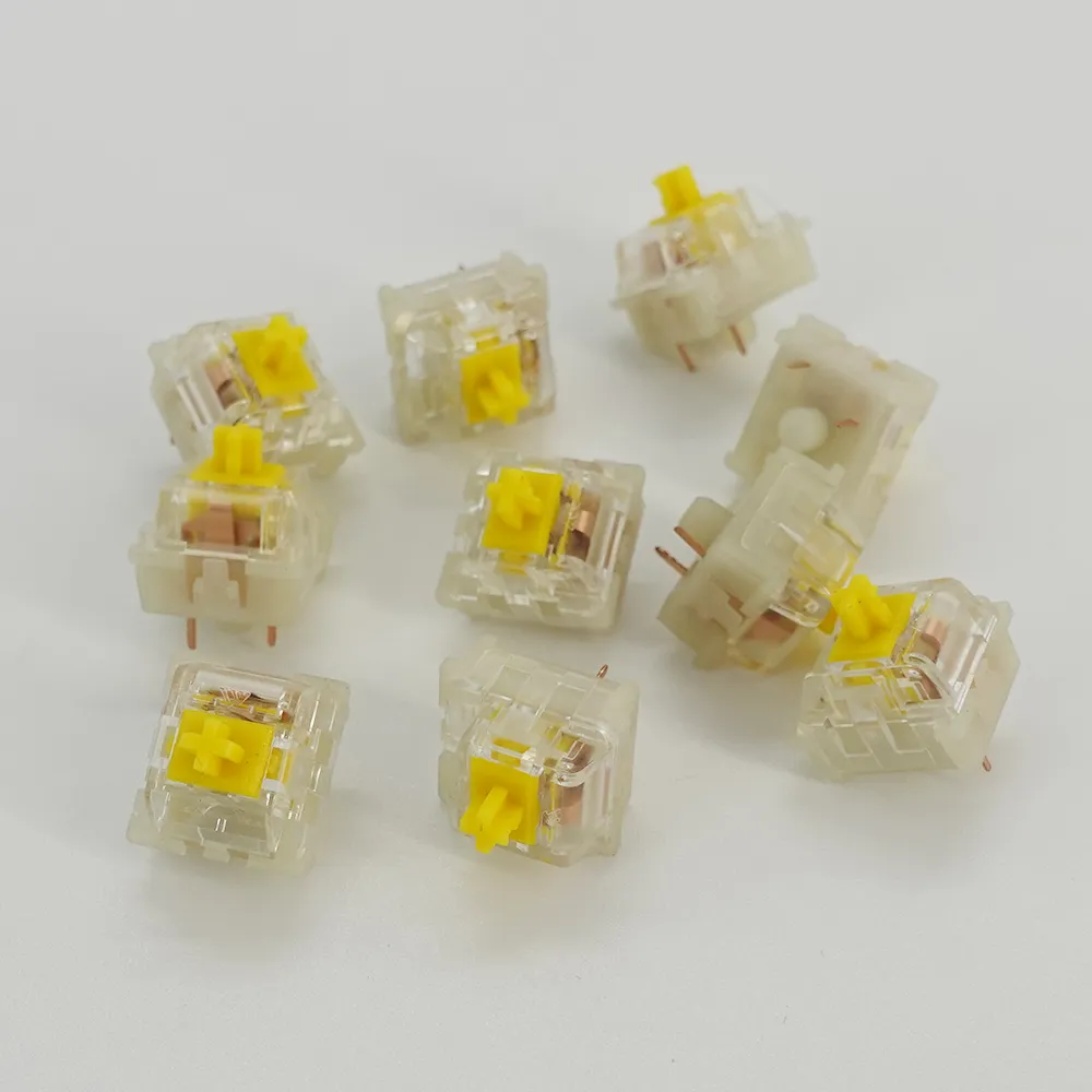 KTT Switch Milky Yellow Switches Линейные 3PIN Совместимые с механической клавишной игрой RGB SMD Cherry DIY Custom с переключателями MX