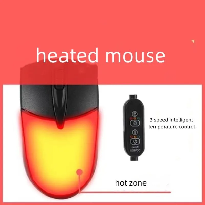 Smart Heated Hand Warm Mouse Wired USB Cold Winter Warmer Gamer Heating Mouse 1600DPI Optical Ergonomic Mice for Pc Computer