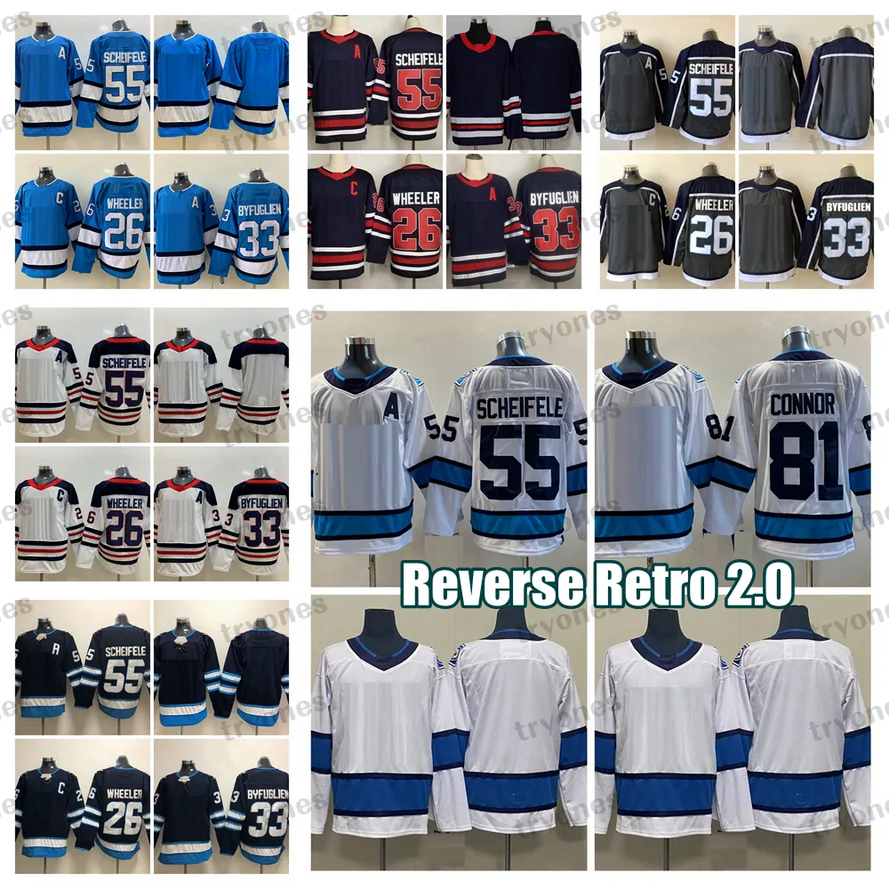 2022 Retro Retro Hockey Jerseys Gray 81 Kyle Connor 55 Mark Scheifele 26 Blake Wheeler 33 Dustin Byfuglien Heritage Classic Jersey