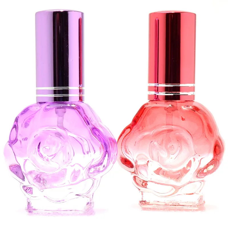 12 ml parfymflaska Rose Spray Bottle Glass Travel Portable Mini Cosmetic tomma flaskor 5 färger