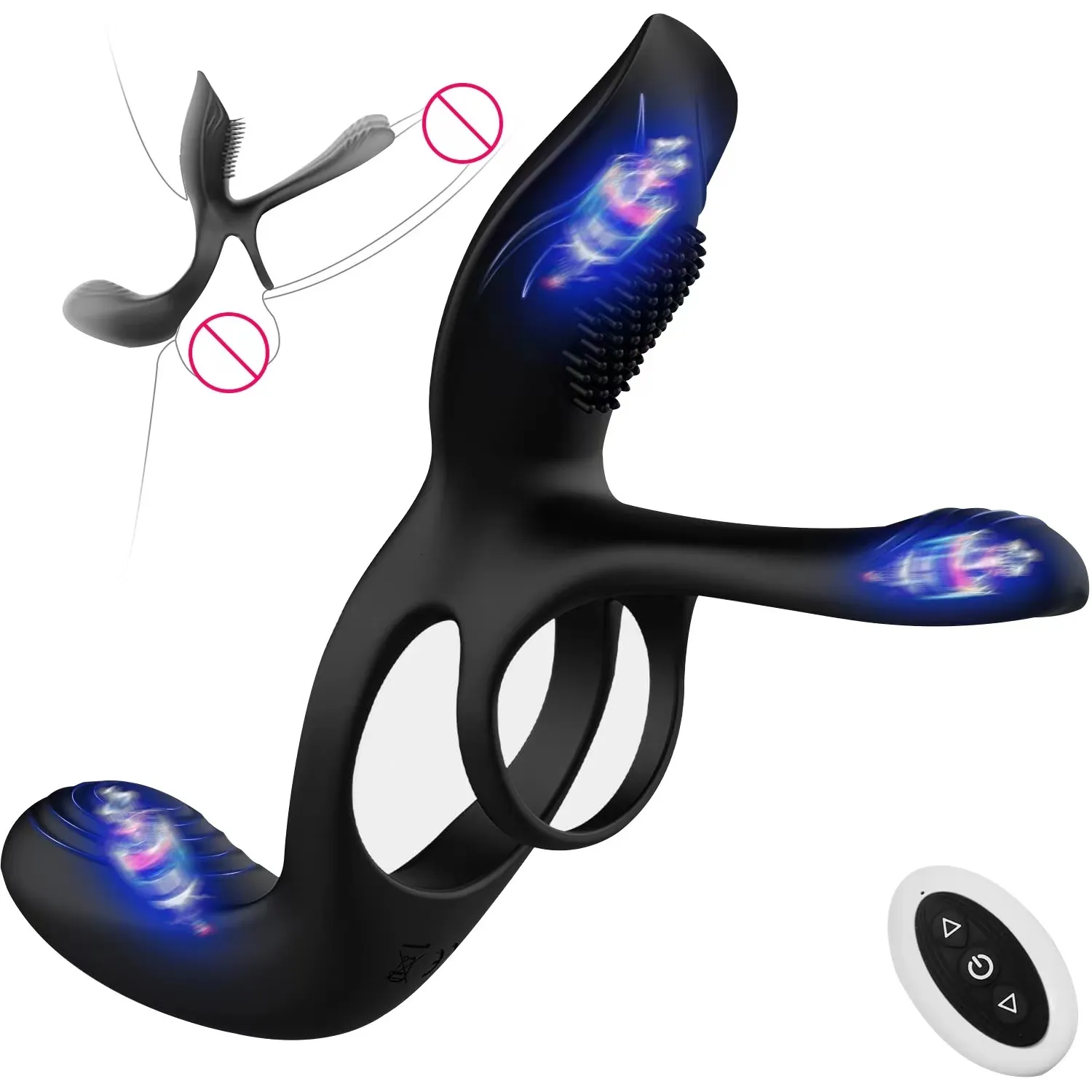 Vibrateurs 2023 Vibromasseur pour couple 3 en 1, anneau pénien vibrant avec 10 modes, stimulateur clitoridien pour femmes, jouets sexuels pour adultes, jeux 230314