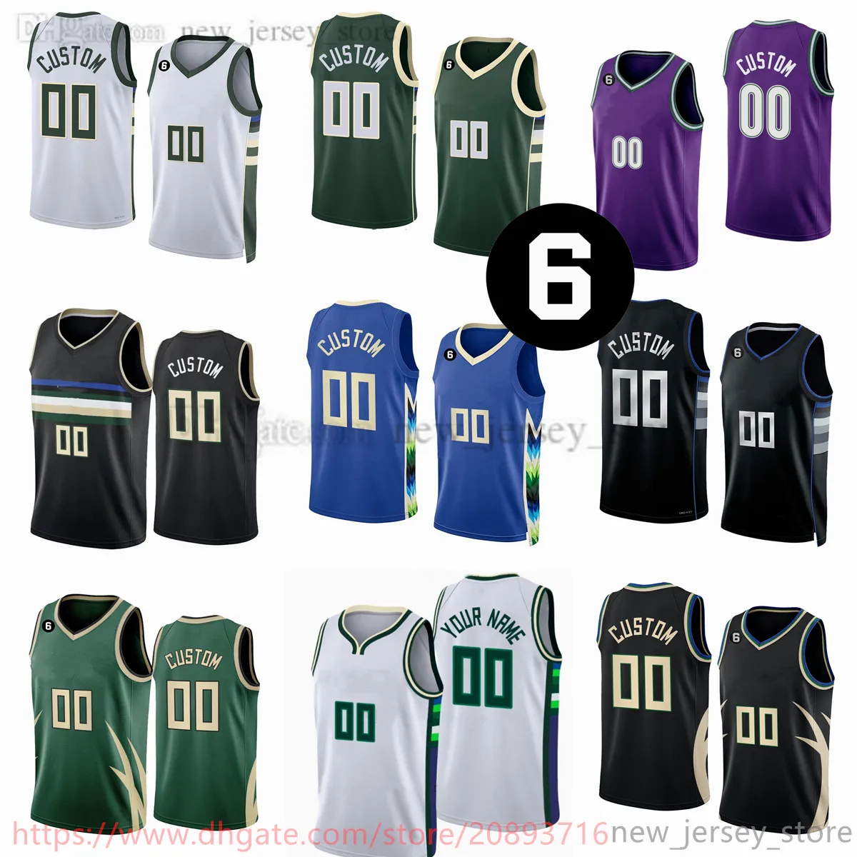 Anpassad 2022-23 Ny säsong tryckt baskettröjor lägger till 6 patch grön blå lila vita svarta tröjor. Meddela valfritt nummer och namn på beställningen
