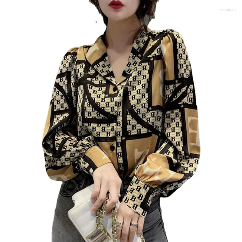 Women's Blouses Contrasting Color Wave Striped Shirt Women&#39;s Temperament V-neck 2023 Spring And Autumn Long-sleeved Top