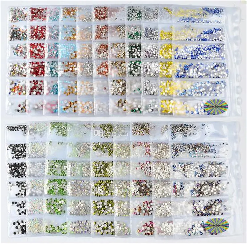 Strass en cristal pour ongles, 20 couleurs, bijoux 3D, verre, diamant, gemmes, décoration Nail Art, bricolage, artisanat, 6 tailles