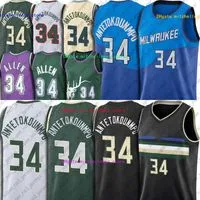 Giannis 34 Antetokounmpo Jerseys Basketball Mitchell Ness Ray 34 Allen Jersey White Green Uniform 2022 75th Anniversary new