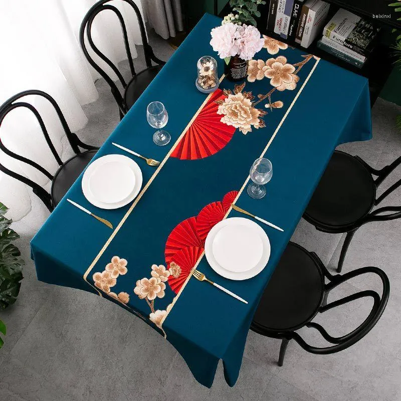 Table Cloth Chinese Tablecloth Classical Decorative Style Restaurant Kitchen Tabletop Decorations Family Dinner Printed