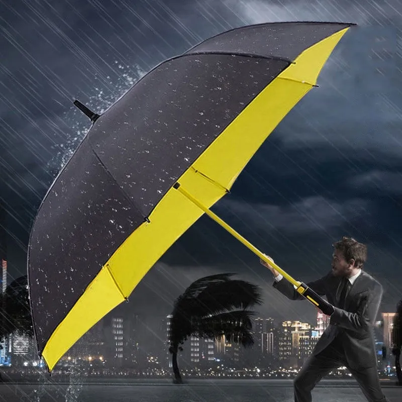 Guarda-chuvas de grandes dimensões alça longa guarda-chuva de camada dupla à prova de vento Família reforçada Família ao ar livre Camping de pesca 230314