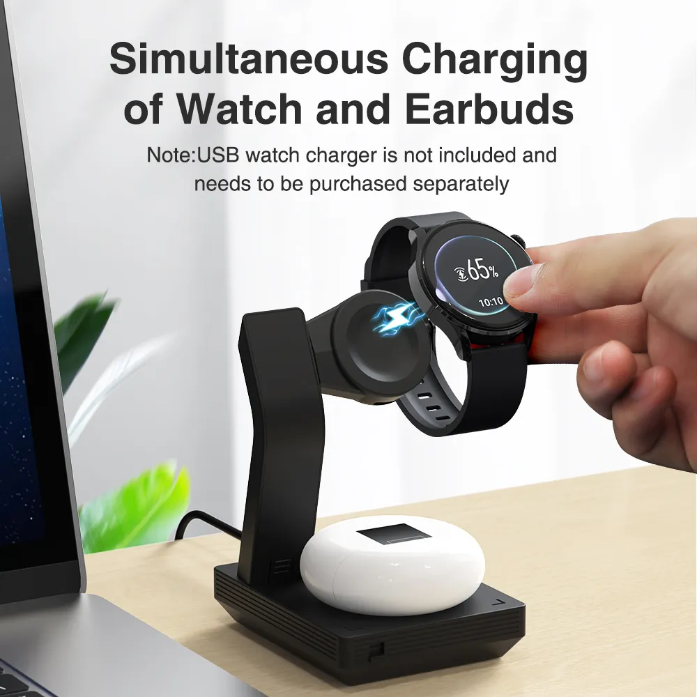 Wireless Smart Watch Phone Charger Dock 15W för Huawei GT3 GT2 GT2E Honor GS Pro 3 i 1 Bashållare Stand USB Cradle Energy Fort