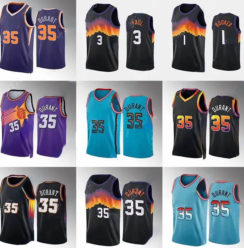 2022 1 Miasto Custom 2023 Kevin Durant Devin Basketball Jerseys 35 Booker 3 Chris Paul DeAndre Ayton Phoenixs Sun Steve Nash Charles