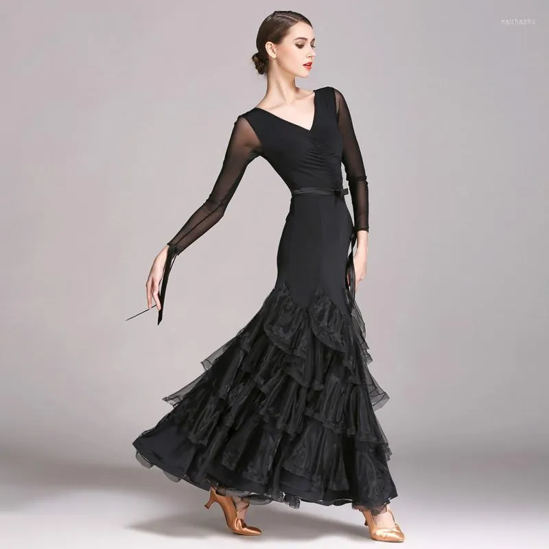 Stage Wear Abito da ballo da sala Donna Moderno Valzer Tango Esercizio Costume standard