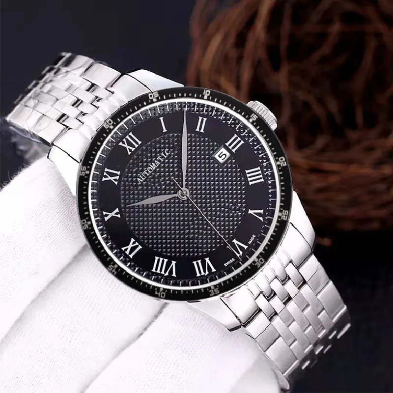 Orologio da uomo classico design di lusso orologi meccanici automatici cinturino in acciaio inossidabile orologio da polso da lavoro casual montre de luxe