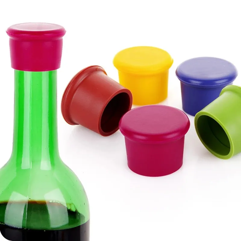 Prodotti da bar Tappo per bottiglia di vino in silicone Siliconi per uso alimentare Bottiglia di condimento flessibile durevole Sigillata con copertura fresca