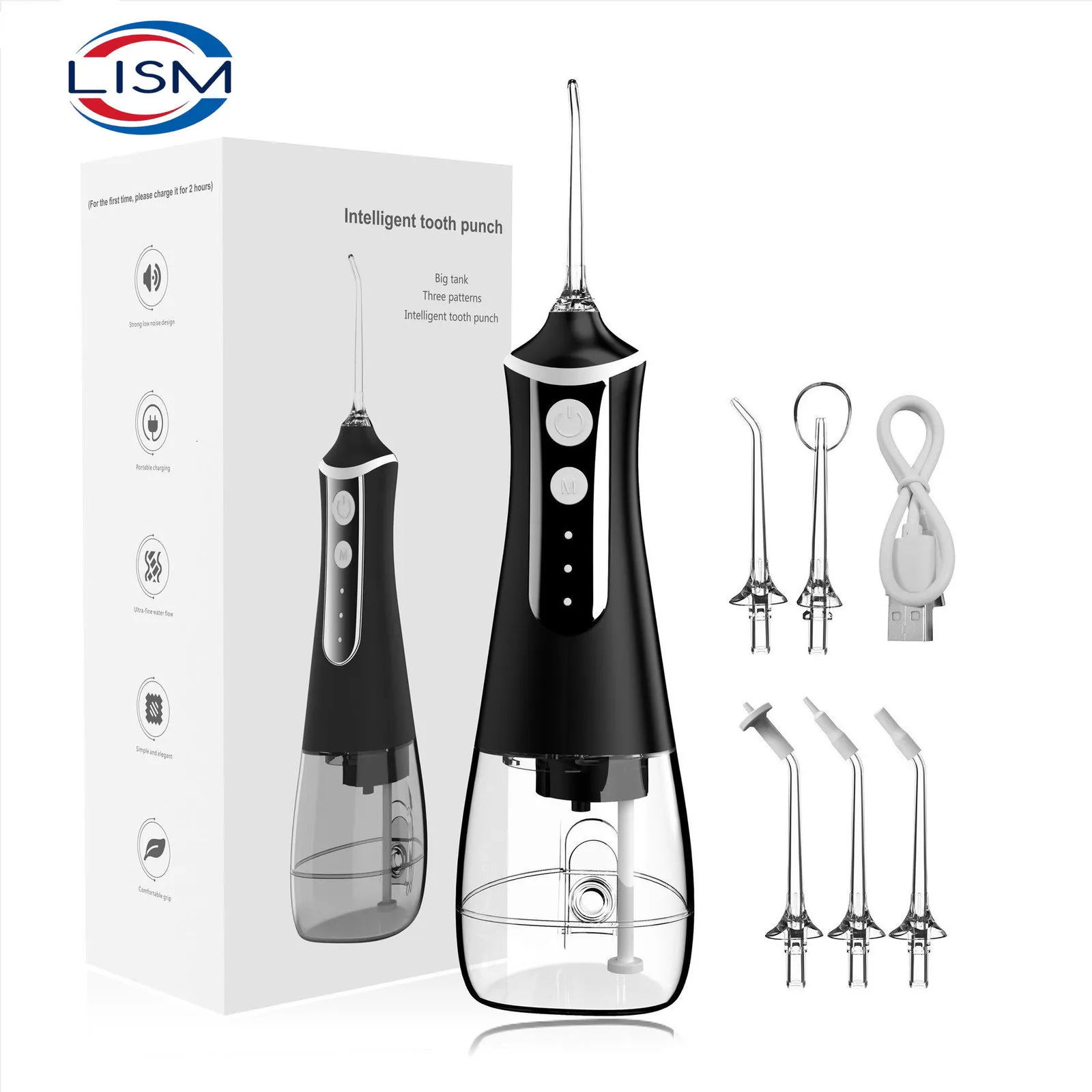 Irrigateurs oraux Portable Oral Irrigator Hydropulseur Dentaire Jet D'eau Outils Choisir Dents De Nettoyage 300ML 5 Buses Bouche Machine À Laver Floss 230314