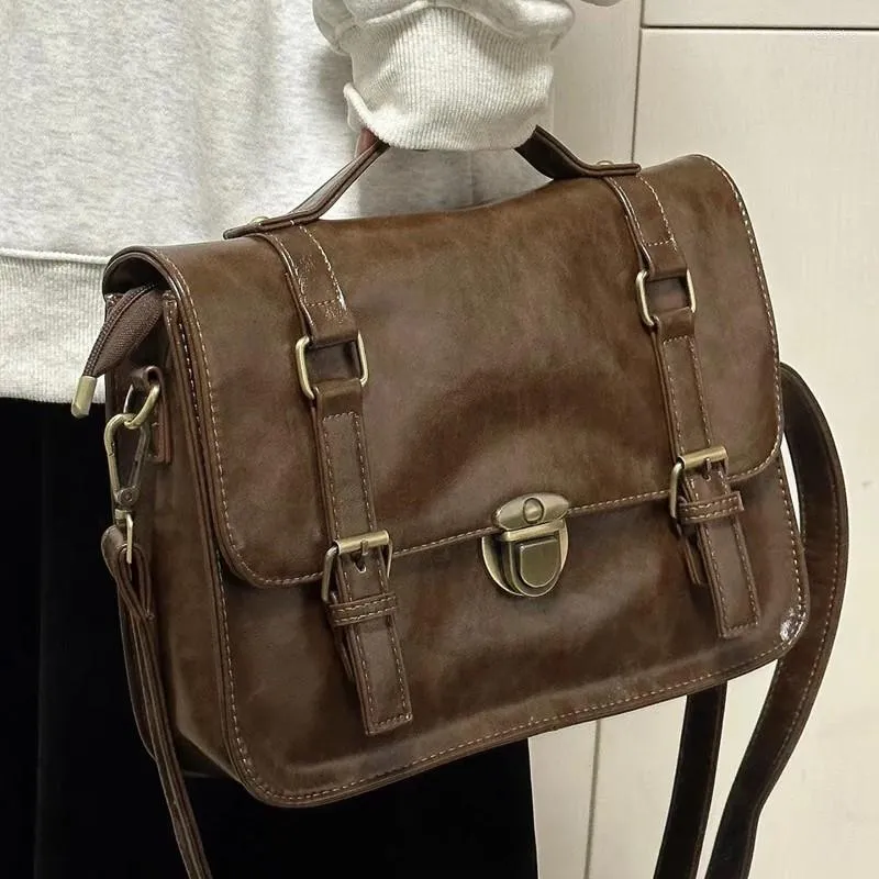 School Bags Japan Preppy Style Uniform Shoulder For Women PU Leather Large Briefcase Tote Handbag Girls Backpack Bagpack