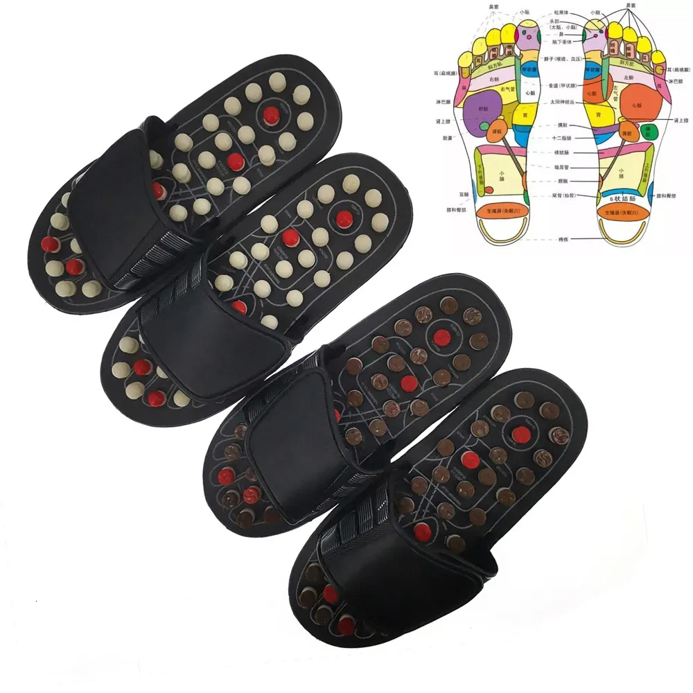 Chaussures de massage Pieds Massage Pantoufles Réflexologie plantaire Thérapie d'acupuncture Masseur Marche Pierre Chaussures Acupuncture Cobblestone Massageador Sandal 230314