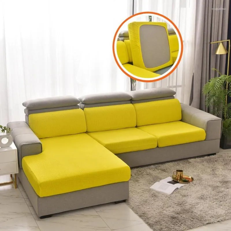 Stol täcker soffa sittplats kudde täcker fast färg för sektionschaise slipcover roliga skyddselastiska tyg normal plus storlek