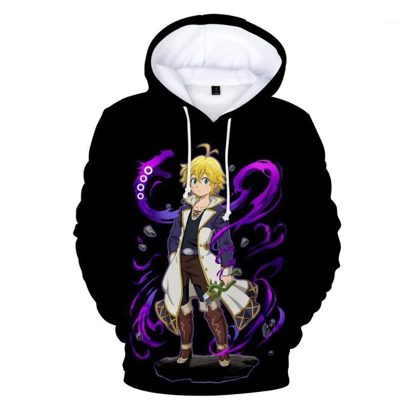 Moletons masculinos moletons nanatsu No Taizai Os sete pecados capitais 3D Pullovers masculino Mulheres anime