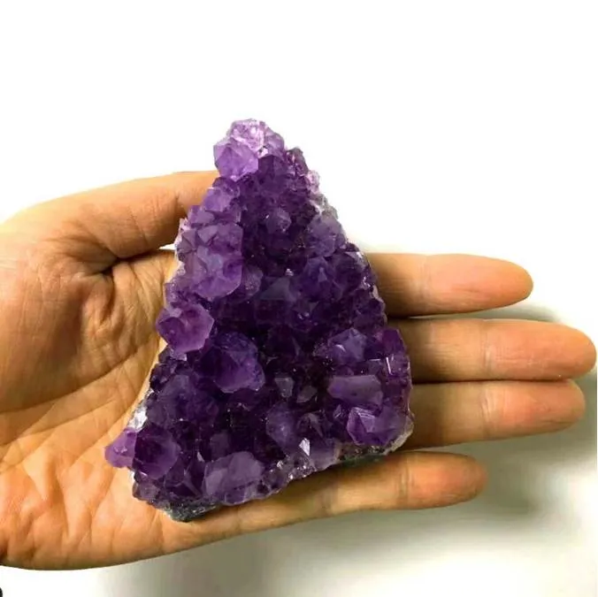 Natural Raw Purple Brazilian Amethyst Quartz Crystal Cluster Druzy Geode Healing Stones Specimen Home Decoration Crafts Ornament