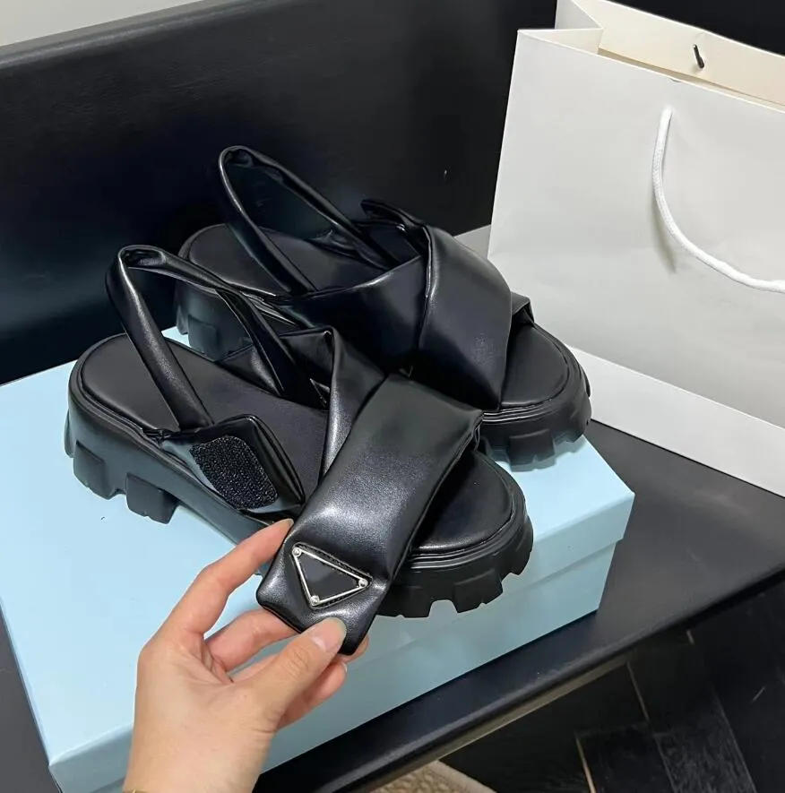 Sandały o grubościach damskich letni projekt designerski but spłaty skórzane skórzane klasyczne kobiety
