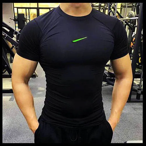 T-shirt d'été à manches courtes pour hommes, Fitness, course à pied, Sport, gymnastique, muscles, surdimensionné, entraînement décontracté, hauts Clo 104