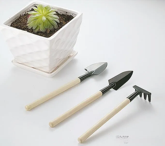 Children Mini Compact Plant Garden Hand Wood Tool Kit, Spade Shovel Rake For Gardener