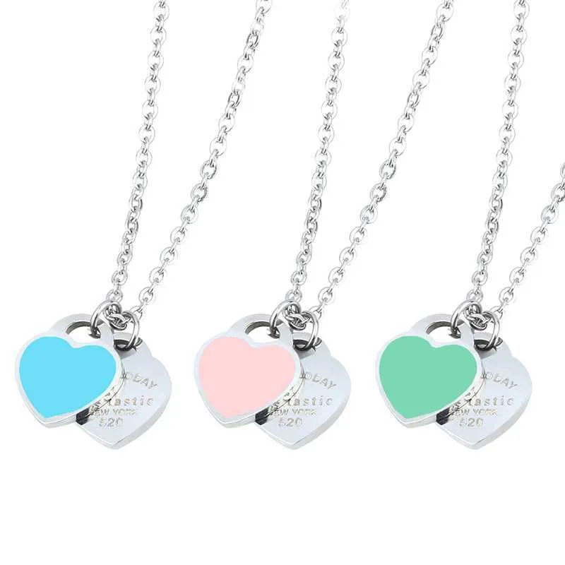 Pendentif Colliers coeur meilleurs amis pendentif collier femmes tour de cou en acier inoxydable bijoux accessoires chaîne tour de cou long collier Z0314