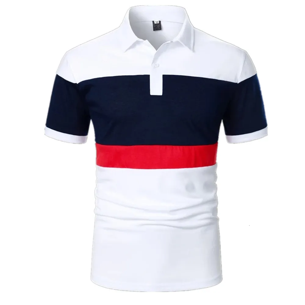 Men's T-Shirts Men Polo Men Shirt Short Sleeve Polo Shirt Contrast Color Polo Clothing Summer Streetwear Casual Fashion Men Tops 230313