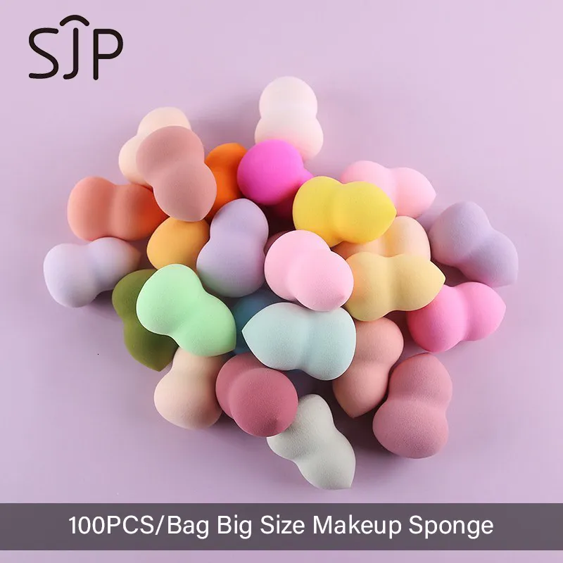 Makeup Tools SJP 100st Set Big Egg Swonges Puff Colorful Professional Cosmetic Set for Foundation Make Up Wet and Dry Tool 230314